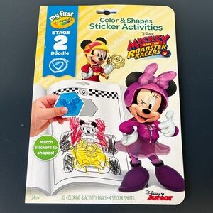 New Crayola Mickey and the Roadster Racers Color & Shapes Sticker Activities